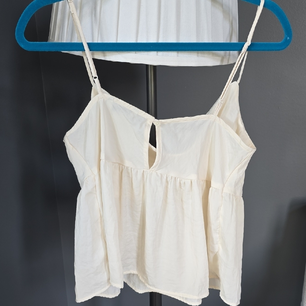 American Eagle Elegant Cream Spaghetti Strap Top Sz. M - Picture 4 of 7